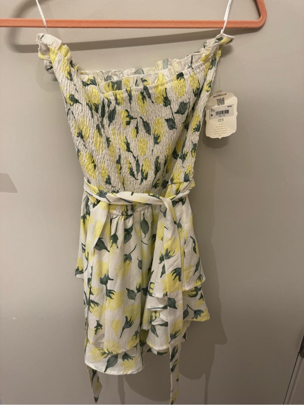 Altar’d State Sleeveless Lemon Print Dress - Yellow & Green